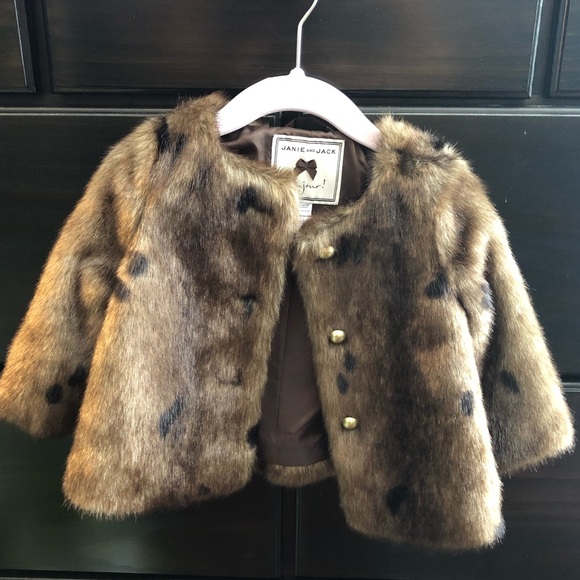 Janie and Jack Other - NWOT faux fur Janie and Jack coat 6-12M